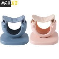 三维工匠无痕粘胶挂拖把夹置物架卫生间墙壁挂钩免打孔强力扫把卡扣固定架 升级款[蓝色1个+粉色1个]