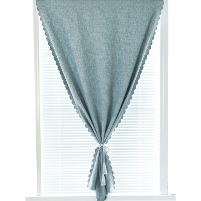 美帮汇小窗户窗帘布免打孔安装魔术贴粘贴式短窗遮光懒人网红款避光遮阳