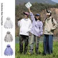 情侣款夏季户外防晒衣UPF50+冰丝锦纶连帽清爽冰凉防晒服运动外套