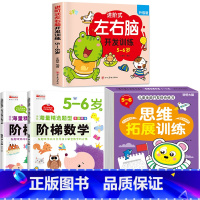 [5-6岁]左右脑+阶梯数学+全脑思维 [正版]儿童左右脑开发逻辑思维训练书 2–3一4-5-6两三四岁宝宝儿童益智书籍