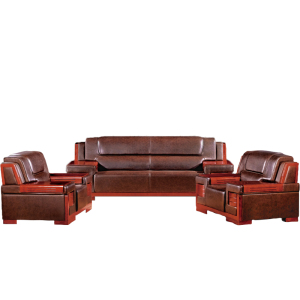 美沐芯品办公沙发/皮沙发(多色可选)XP-BGSP001实木扶手