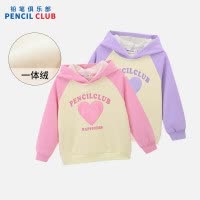 [新品5折价:89元]铅笔俱乐部童装2025秋冬新款女童卫衣中大童加绒加厚上衣儿童连帽T恤