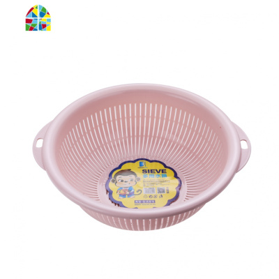 家居多功能厨房单层洗菜盆家用水果蔬菜塑料圆形菜篮菜筛子 FENGHOU 卡其色(1720大号)洗菜篮洗菜篮