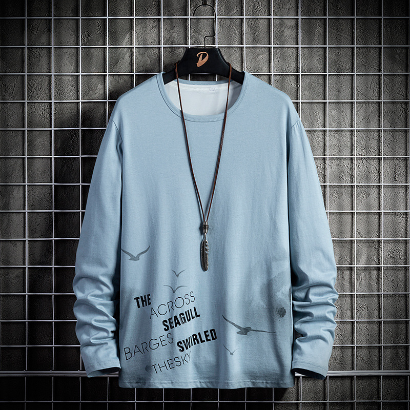 T恤长袖卫衣男圆领休闲韩版上衣潮流春秋百搭打底衫直筒男装