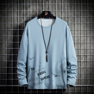 T恤长袖卫衣男圆领休闲韩版上衣潮流春秋百搭打底衫直筒男装