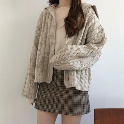 内搭毛衣女士冬季针织2020年新款加厚开衫外套宽松外穿温柔风日系毛衣