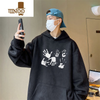 YANXU潮牌连帽卫衣男2023新款薄款宽松显瘦美式复古港风chic外套