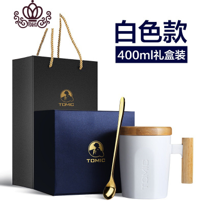 封后马克杯带盖勺个性创意陶瓷杯子情侣一对咖啡杯水杯女