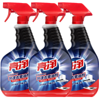 [三瓶装]亮净厨房油污清洁剂快速去重油剂1L油烟机清洗剂油