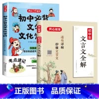 [全2册]初中必背文学文化常识+文言文全解 初中通用 [正版]初中必背文学文化常识中国古代文学经典漫画图解思维导图速记真