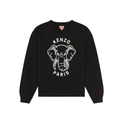 高田贤三(Kenzo)女运动卫衣圆领舒适百搭正面大象图案休闲套头衫