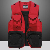 JPDUN户外钓鱼摄影坎肩工装外套男多口袋机能背心外套防水运动速干马夹