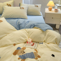 A类毛巾绣床上四件套新款四季通用三件套学生宿舍床单被套_146