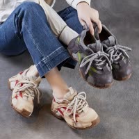 头层牛皮轻便厚底老爹鞋女2026春新款真皮网面透气休闲拼色运动鞋