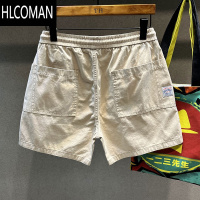 HLCOMAN2025新款四分三分白色工装休闲短裤男夏季薄款宽松沙滩裤百搭