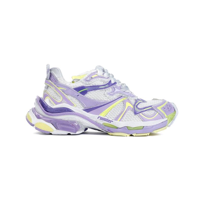 巴黎世家(Balenciaga)白色黄色拼接女款拼接网布拼色运动跑鞋