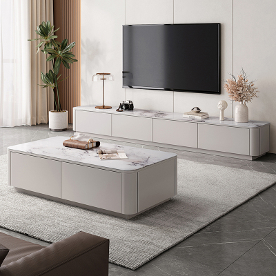 全友家居现代简约茶几电视柜组合客厅3钢化玻璃落地设计家具