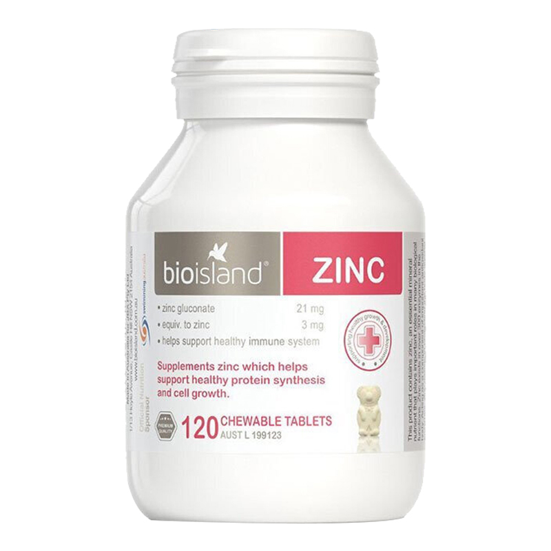 island)儿童锌片小熊补锌咀嚼片120粒/瓶装 澳洲进口 1-12岁孕婴童