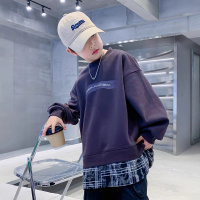 男童假两件加绒卫衣秋冬新款男孩打底衫痞帅儿童衣服冬季加厚