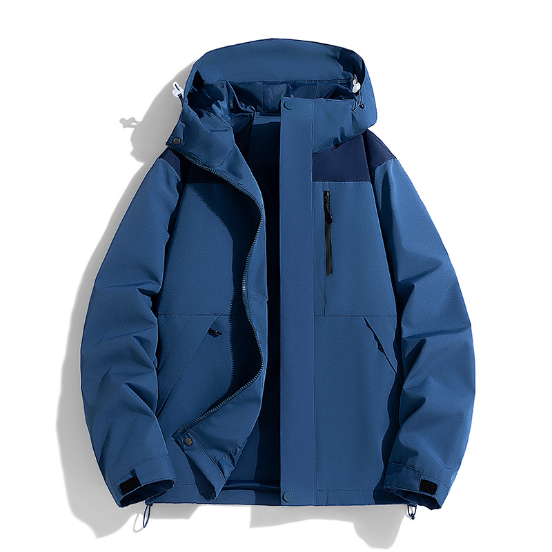 户外男装机能防水冲锋衣男女春秋连帽防风登山服工装情侣夹克外套