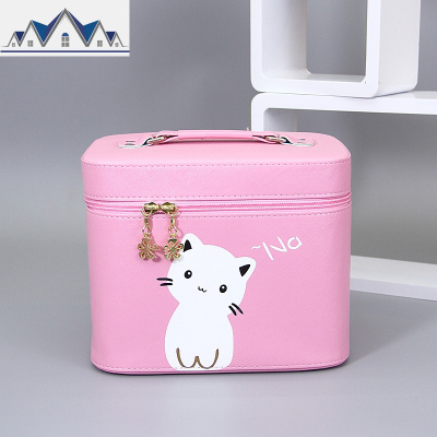 2020化妆包小号便携大容量可爱多功能少女心化妆箱简约网红收纳包 三维工匠