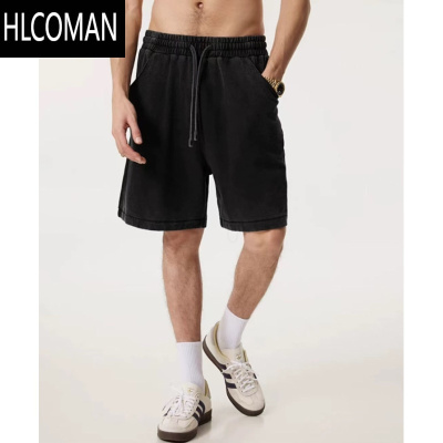 HLCOMANA04 男士高端美式水洗牛仔做旧款短裤运动风夏季五分裤