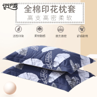 伊伊爱 纯棉印花单品枕套一对装