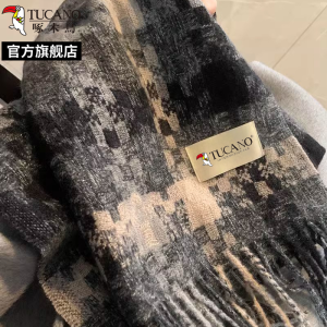 啄木鸟2024冬新款复古格纹围巾女冬季保暖百搭情侣氛围感围脖学生