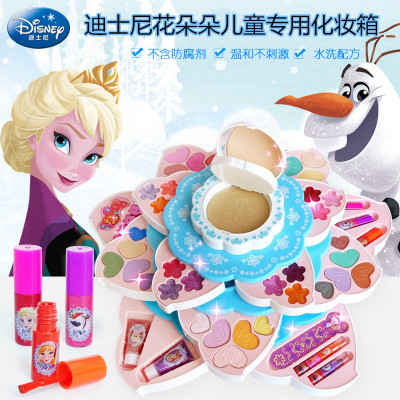 迪士尼儿童化妆盒小孩子女童公主儿童化妆品套装彩妆盒芭比化妆箱