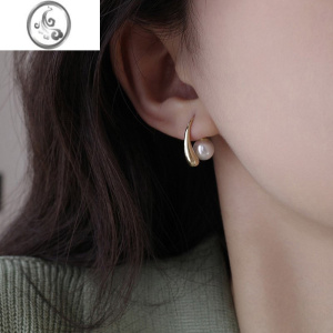 JiMi巴黎Delia Chan高级质感水滴珍珠耳环一款两戴气质银银耳钉女耳饰 A4主图款