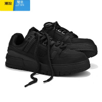 聚范小黑鞋厚底增高休闲板鞋男款小众美式高街男鞋子春季面包鞋