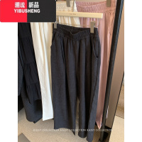 YIBUSHENG冰丝阔腿山本裤女季新款休闲裤小个子高腰垂感肌理感直筒裤长裤
