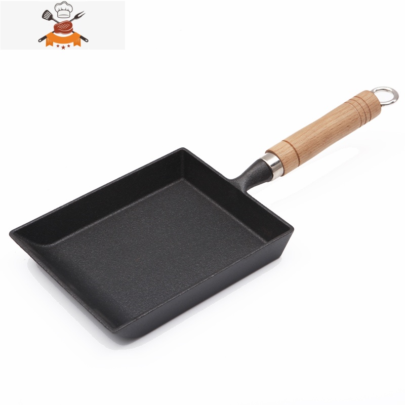 敬平铸铁玉子烧锅 日式鸡蛋卷无涂层方形煎锅 煎蛋不粘平底锅厚蛋烧电