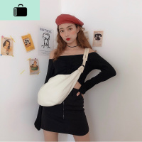 夏天新款2020韩版少女小挎包简约饺子帆布袋ins百搭学生单肩斜挎NEW LAKE女手包