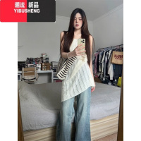 YIBUSHENG法式小众设计感镂空叠穿针织连衣裙女季高级感无袖背心吊带裙子