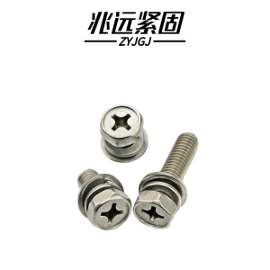 兆远紧固 不锈钢六角头三组合螺丝螺钉(个)(6*40)
