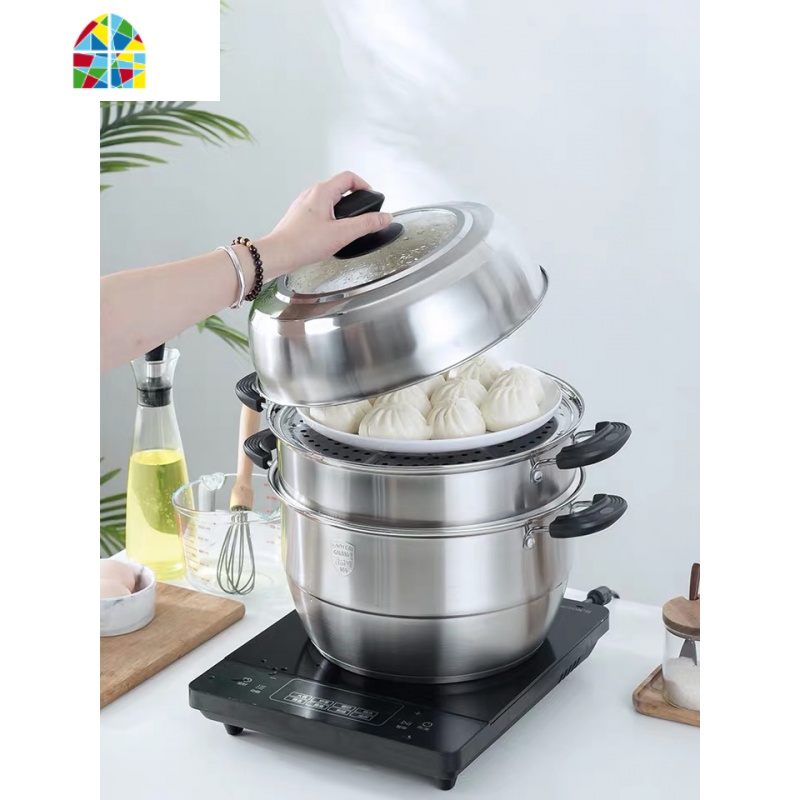 26-32CM e厨三层蒸锅 厚材质304多功能蒸汤锅 三层复合底 FENGHOU 28cm(直径)