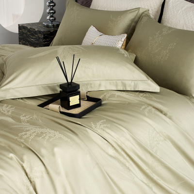 高端清新100s新疆长绒棉四件套穗穗平安纯棉全棉被套乔迁搬家送礼