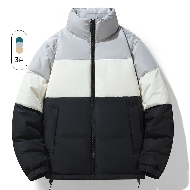 羽绒服男女同款冬季新款情侣90%白鸭绒立领加厚保暖外套男面包服