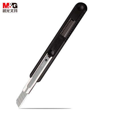晨光(M&G)文具9mm小号美工刀 壁纸刀裁纸刀/小刀 办公用品 黑色单把装ASSN2254