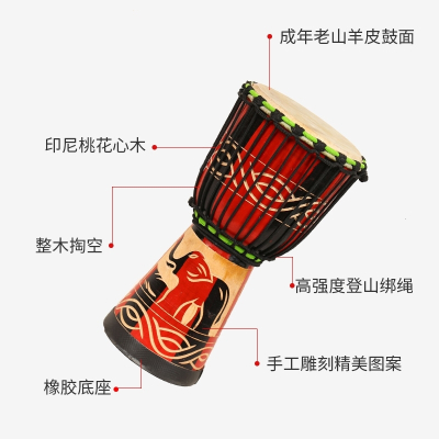 儿童非洲鼓丽江10寸手鼓6幼儿园初学者8寸成人专业12寸入门云南ld小12寸锦瑟云海