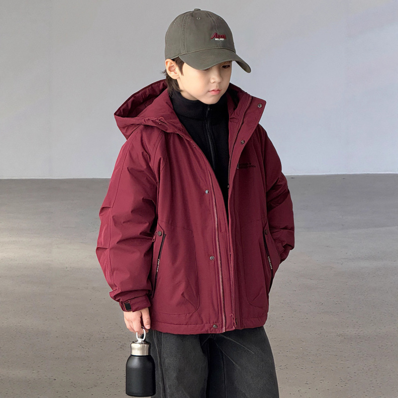 男童加厚外套秋冬款新款中大儿童男孩帅气冬装三合一冲锋衣款