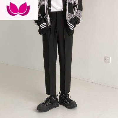 七斓DAZO 款休闲裤男士直筒韩版修身西装裤九分裤男潮流百搭裤子