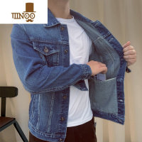 YANXU牛仔衣男2023年新款翻领工装夹克多口袋大码休闲男士外套百搭