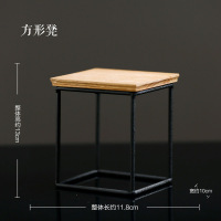 陶瓷工艺品底座置物架底托小博古架酒柜电视柜格子装饰品茶几收纳 三维工匠 矮倒梯凳摆件