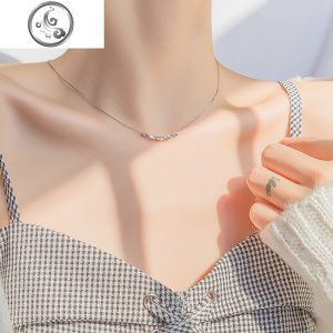 925幸运豆项链女纯银锁骨链ins简约气质学生女潮轻奢网红小众设计 JiMi 纯银项链