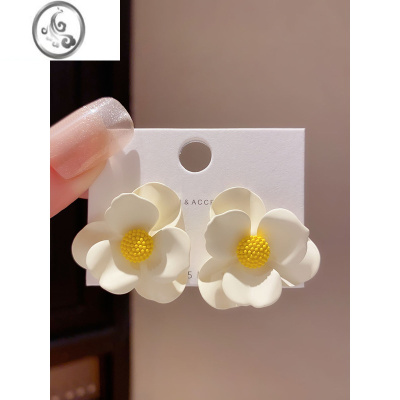 JiMi高级感夸张仙气花朵耳环女小众设计感气质ins冷淡风夏季耳钉耳饰