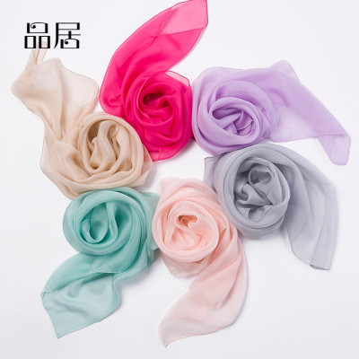 桑蚕丝小方巾丝巾女士薄款真丝围巾儿童纱巾春秋冬季韩版