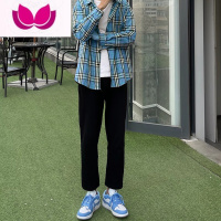 七斓痞帅网红直筒裤子男港风宽松休闲运动裤百搭黑色西裤潮流学生卫裤