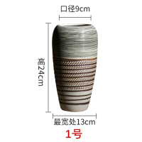 景德镇陶瓷花瓶粗陶罐小号复古瓷器禅意花器客厅摆件创意水培插花 三维工匠 线条花瓶6号